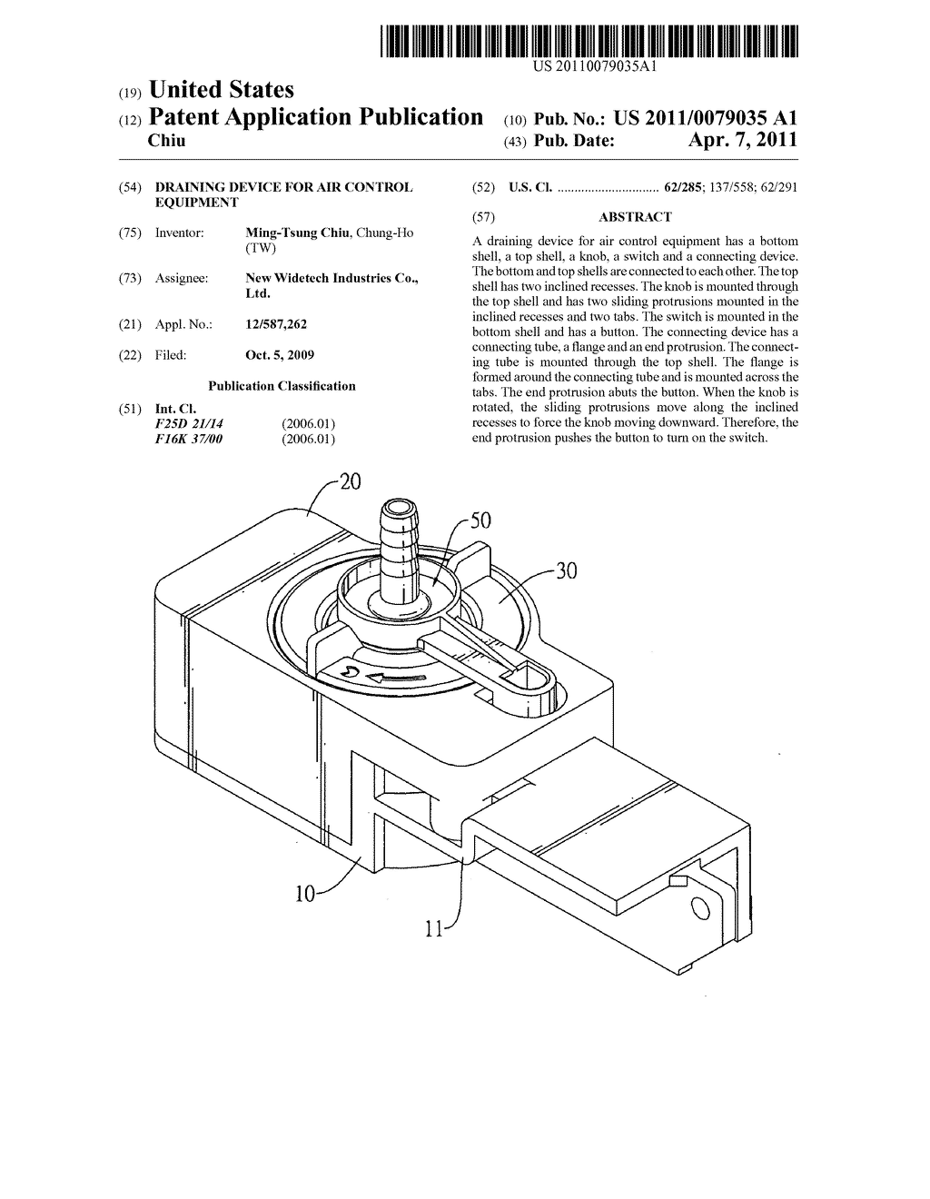 Draining device for air control equipment - diagram, schematic, and image 01