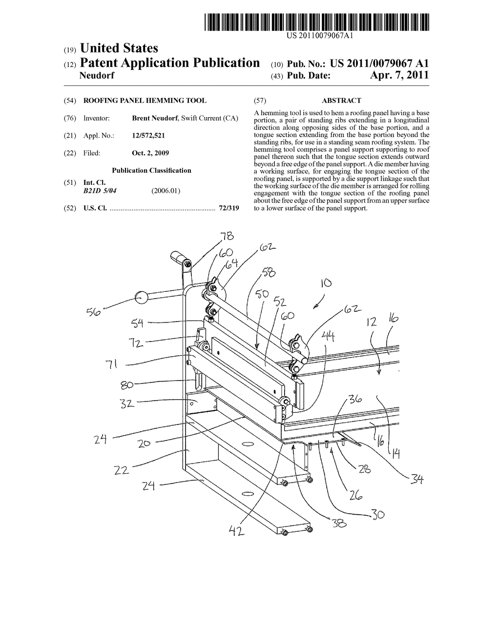 Roofing Panel Hemming Tool - diagram, schematic, and image 01