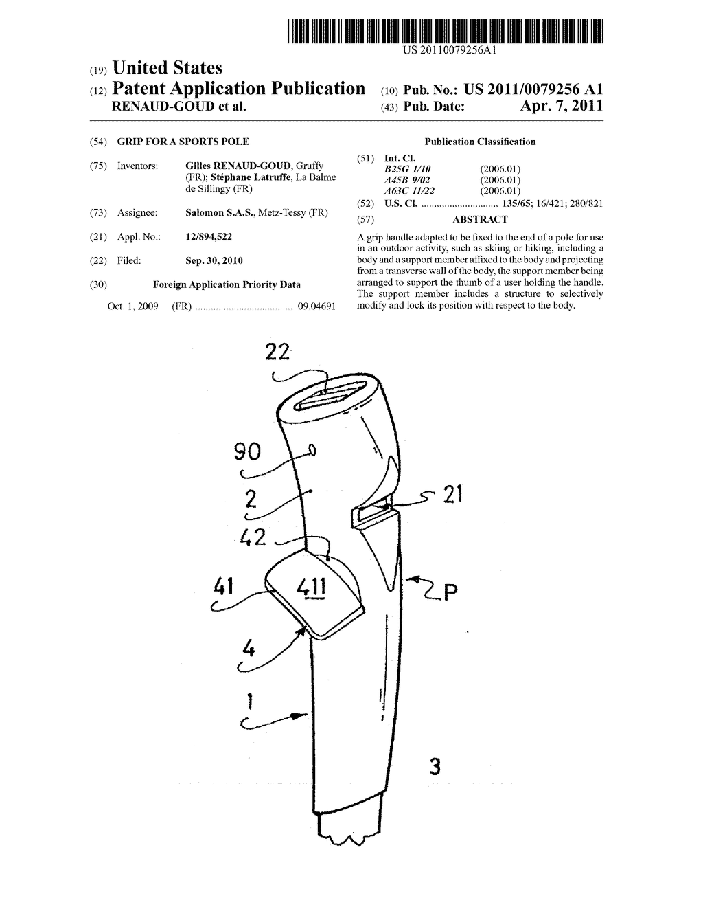 GRIP FOR A SPORTS POLE - diagram, schematic, and image 01