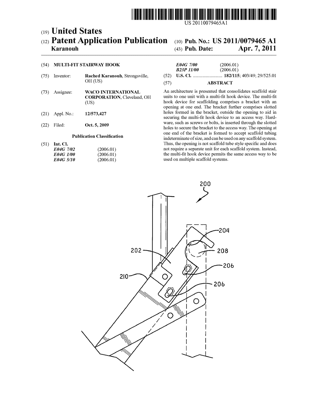 Multi-Fit Stairway Hook - diagram, schematic, and image 01