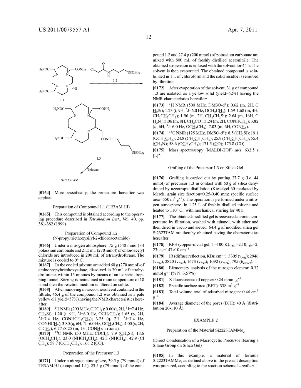 MATERIALS FOR THE SOLID/LIQUID EXTRACTION OF HEAVY METAL IONS, CONTAINING SUPPORTED N-FUNCTIONALIZED POLYAZACYLOALKANES - diagram, schematic, and image 13