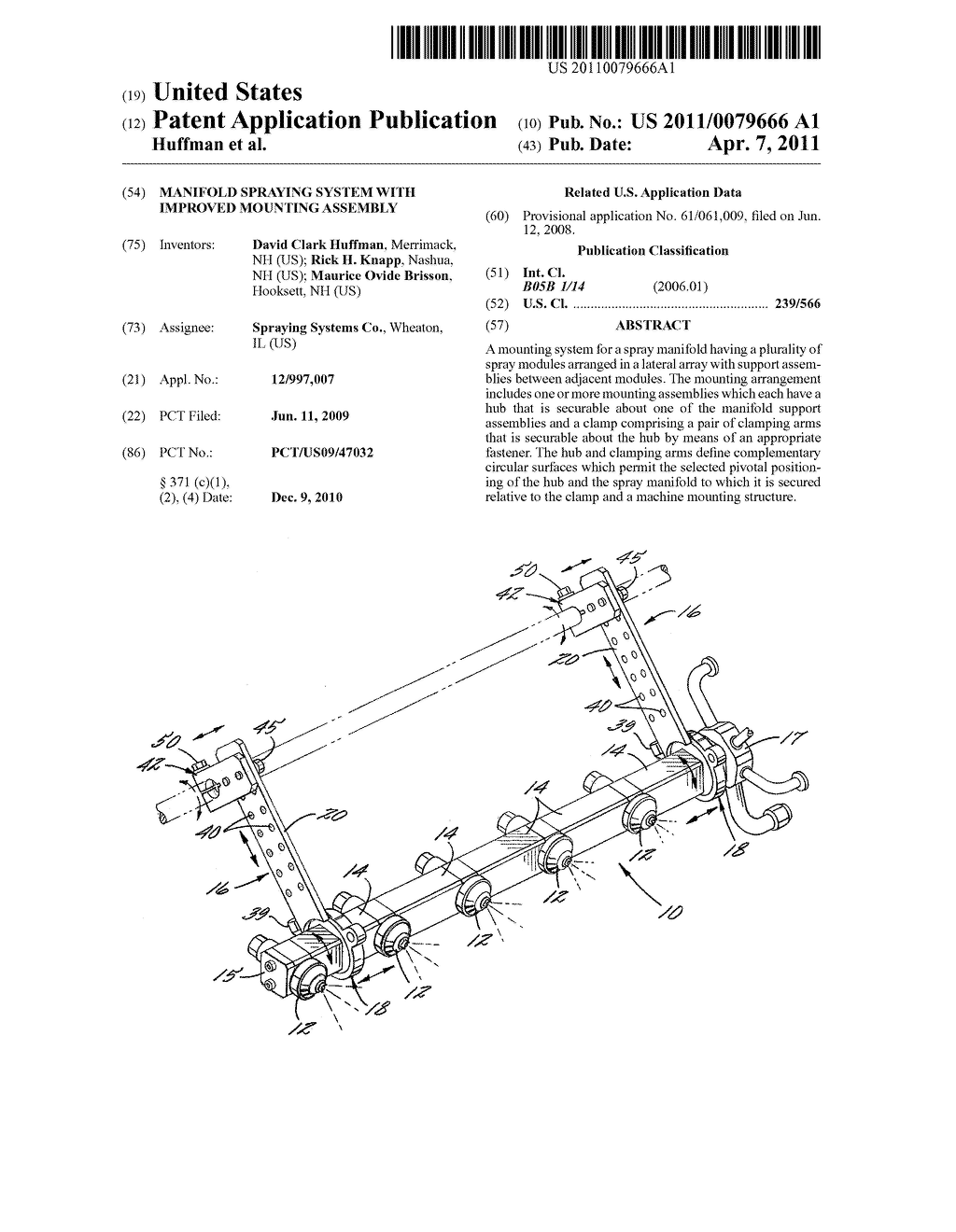 MANIFOLD SPRAYING SYSTEM WITH IMPROVED MOUNTING ASSEMBLY - diagram, schematic, and image 01