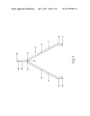 Folding a-frame TV stand diagram and image