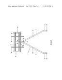 Folding a-frame TV stand diagram and image