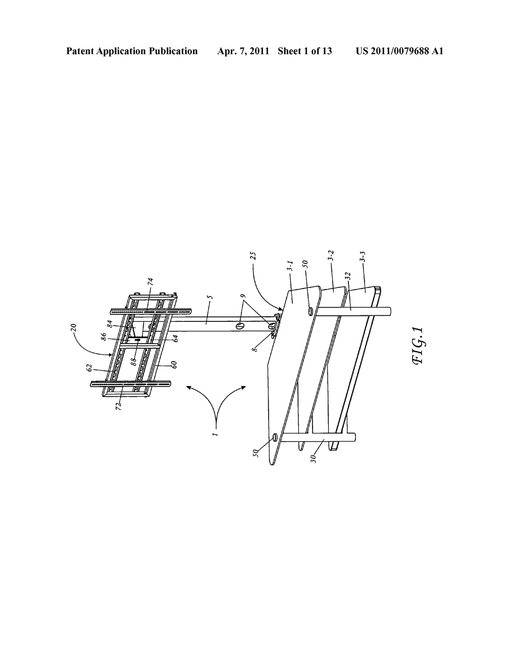 Folding TV stand assembly - diagram, schematic, and image 02