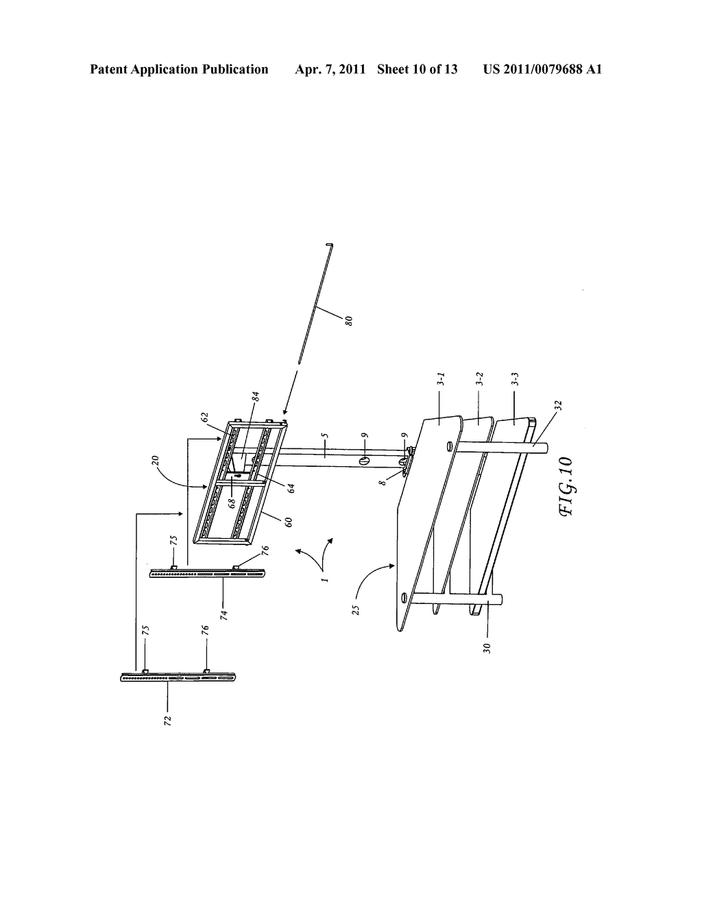 Folding TV stand assembly - diagram, schematic, and image 11