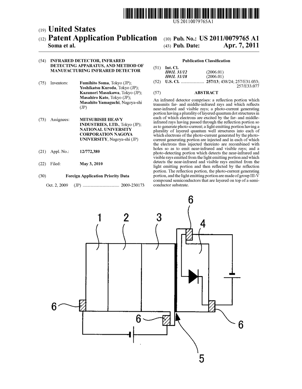 INFRARED DETECTOR, INFRARED DETECTING APPARATUS, AND METHOD OF MANUFACTURING INFRARED DETECTOR - diagram, schematic, and image 01