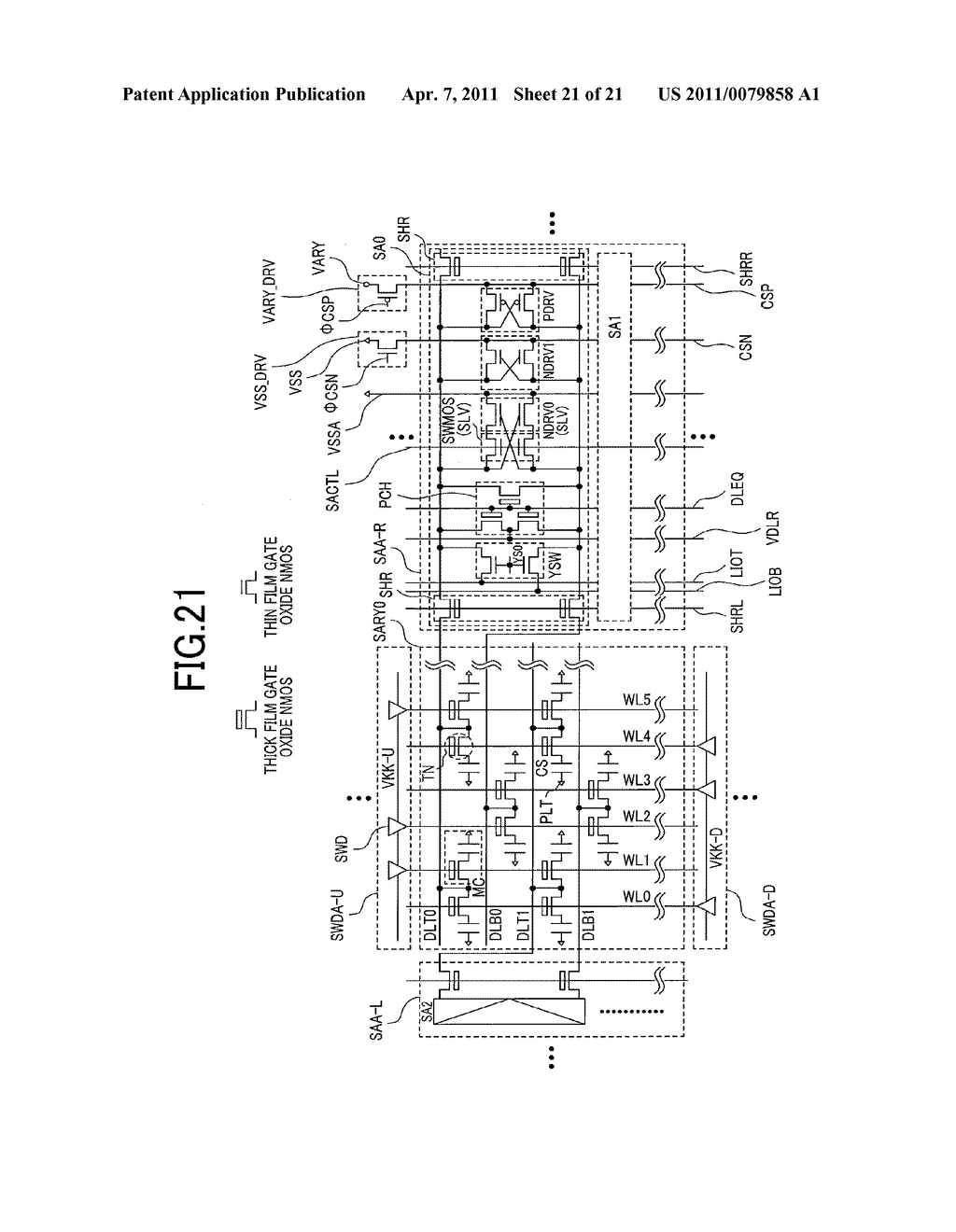 SEMICONDUCTOR MEMORY DEVICE HAVING A SENSE AMPLIFIER CIRCUIT WITH DECREASED OFFSET - diagram, schematic, and image 22