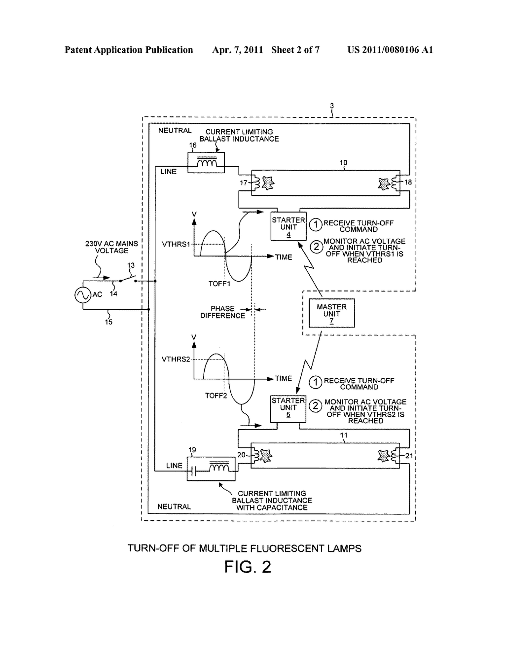 Turning off muliple fluorescent lamps simultaneously using RF-enabled lamp starter units - diagram, schematic, and image 03