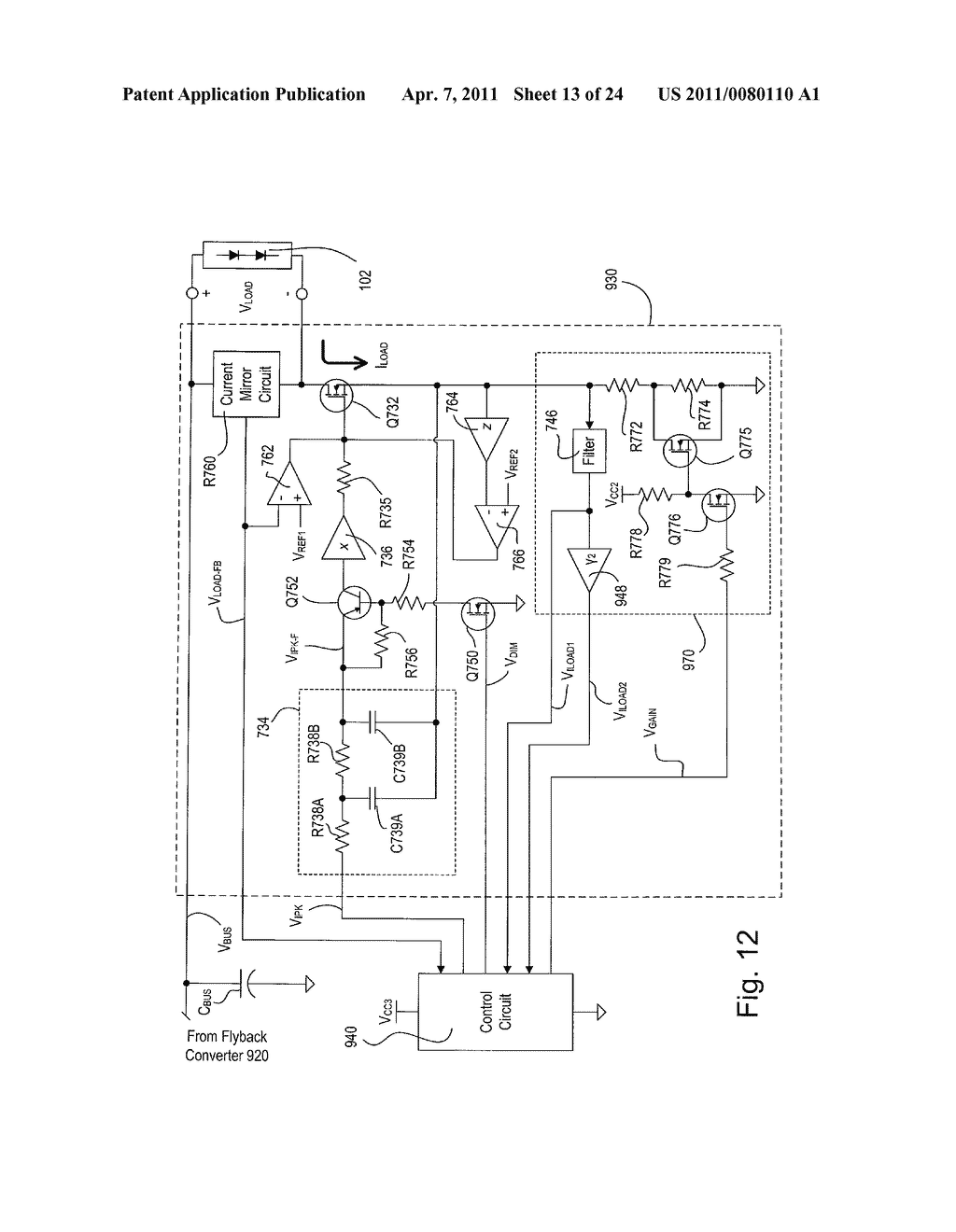 LOAD CONTROL DEVICE FOR A LIGHT-EMITTING DIODE LIGHT SOURCE - diagram, schematic, and image 14