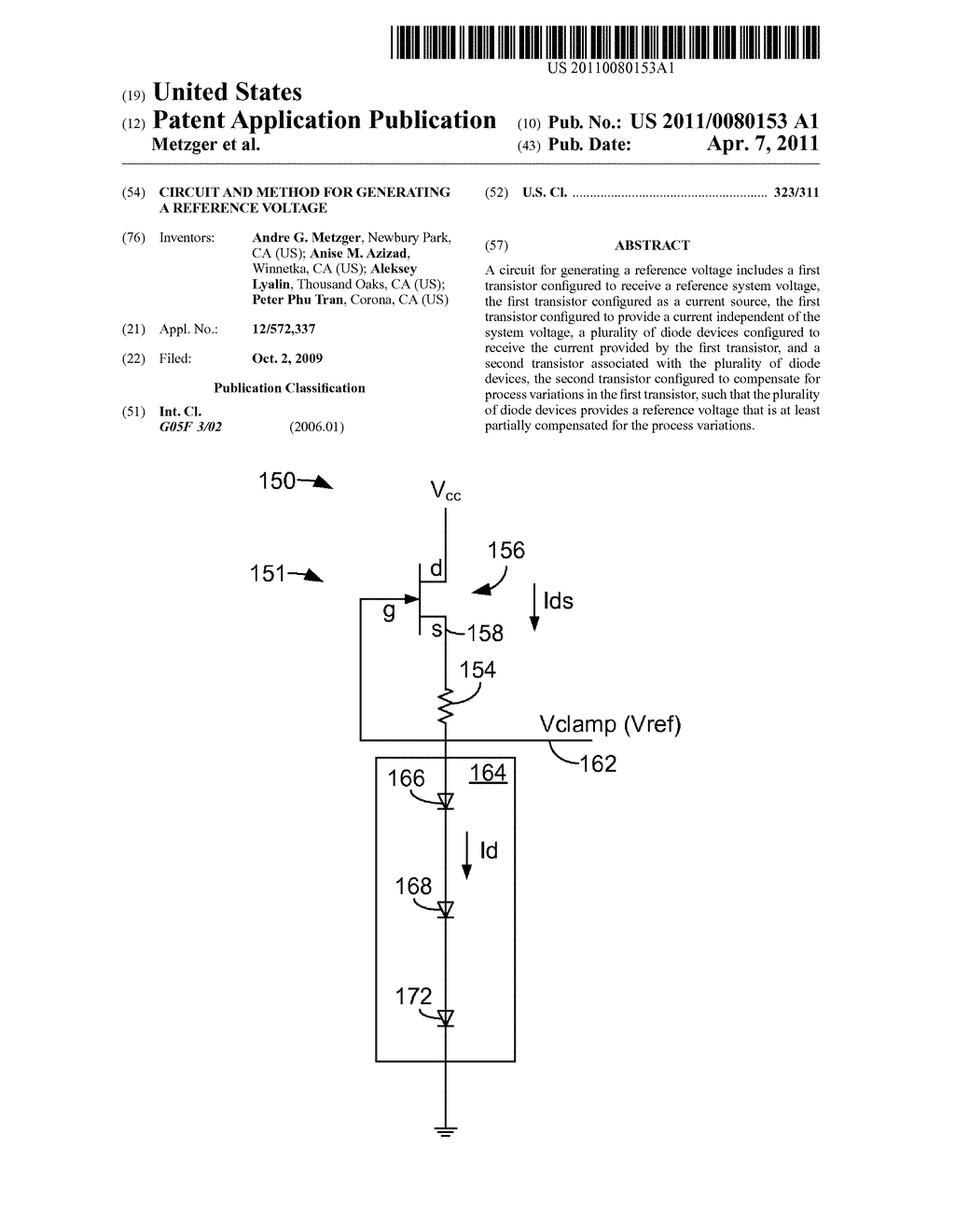 Circuit And Method For Generating A Reference Voltage - diagram, schematic, and image 01