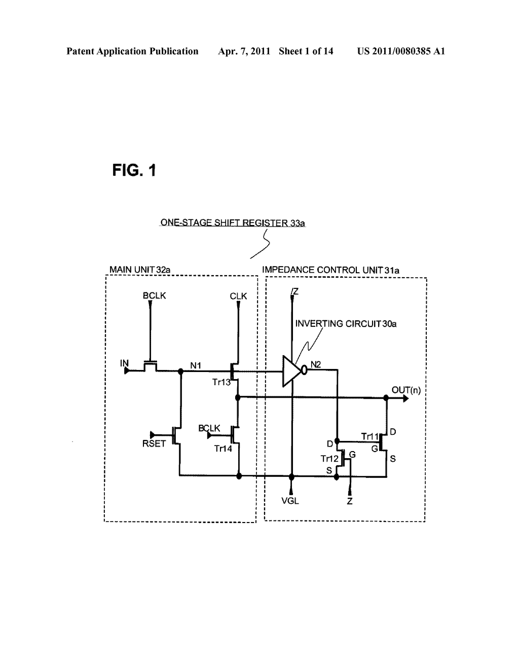 SHIFT REGISTER CIRCUIT, SCANNING LINE DRIVING CIRCUIT, AND DISPLAY DEVICE - diagram, schematic, and image 02