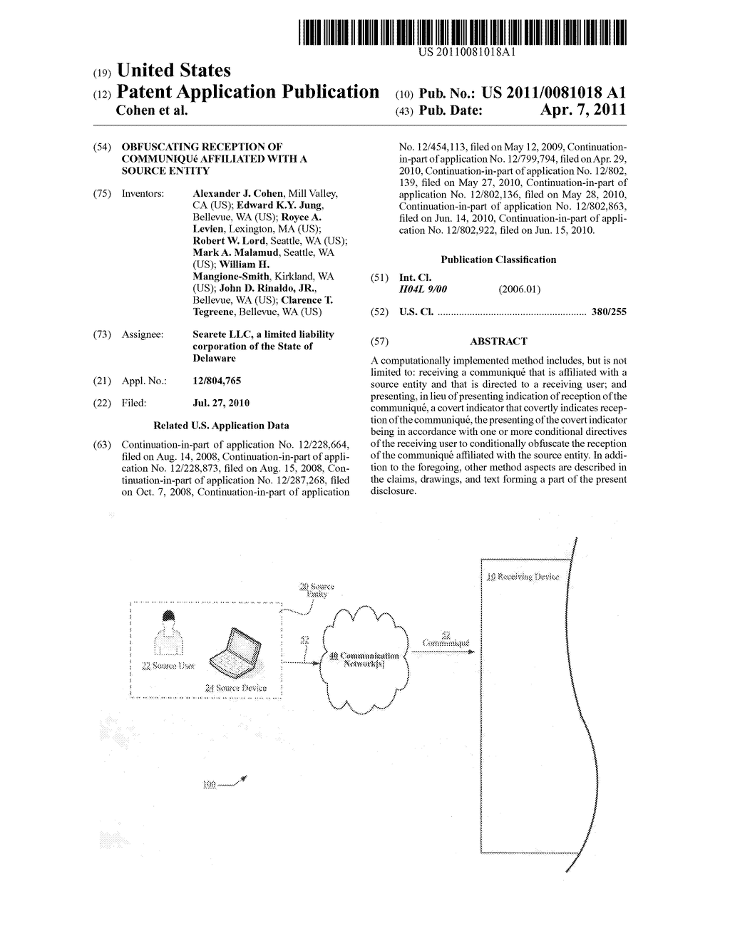 Obfuscating reception of communique affiliated with a source entity - diagram, schematic, and image 01