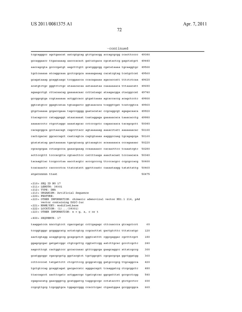 CHIMERIC ADENOVIRAL VECTORS - diagram, schematic, and image 83