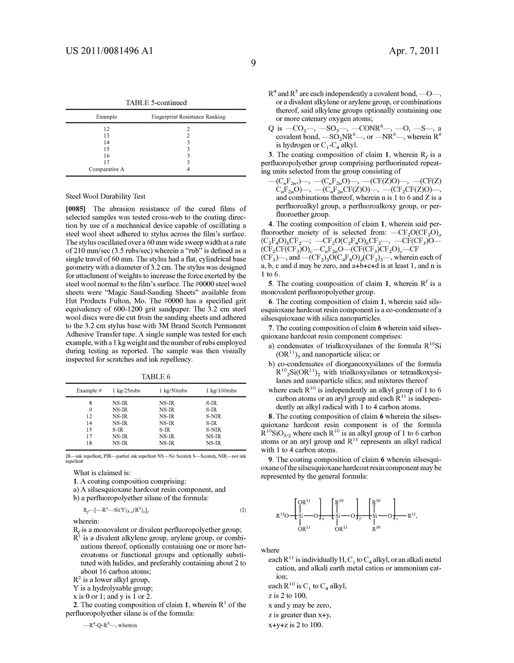 Perfluoropolyether Coating Composition for Hard Surfaces - diagram, schematic, and image 10