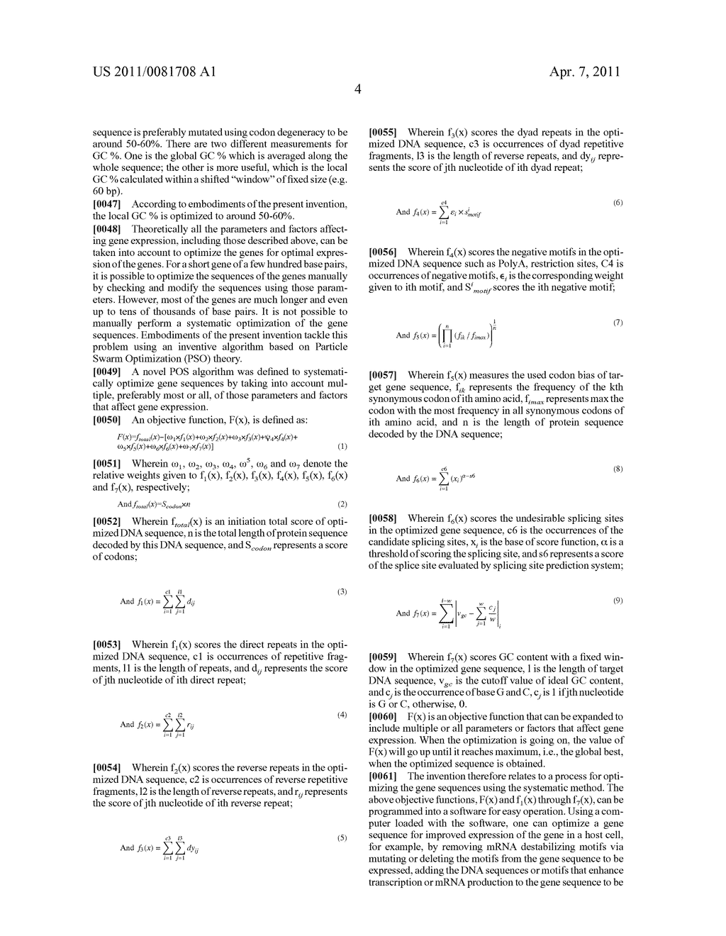 Method of Sequence Optimization for Improved Recombinant Protein Expression using a Particle Swarm Optimization Algorithm - diagram, schematic, and image 06