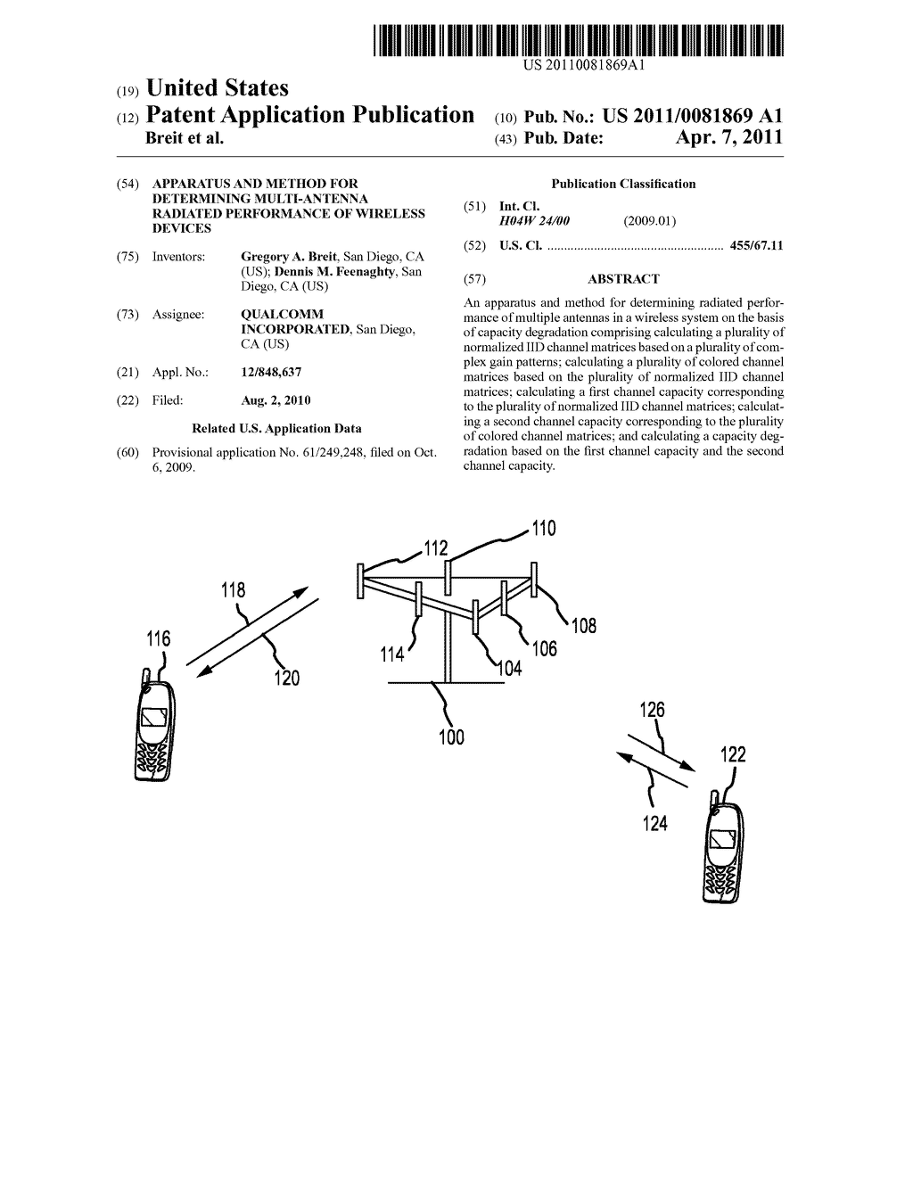 APPARATUS AND METHOD FOR DETERMINING MULTI-ANTENNA RADIATED PERFORMANCE OF WIRELESS DEVICES - diagram, schematic, and image 01