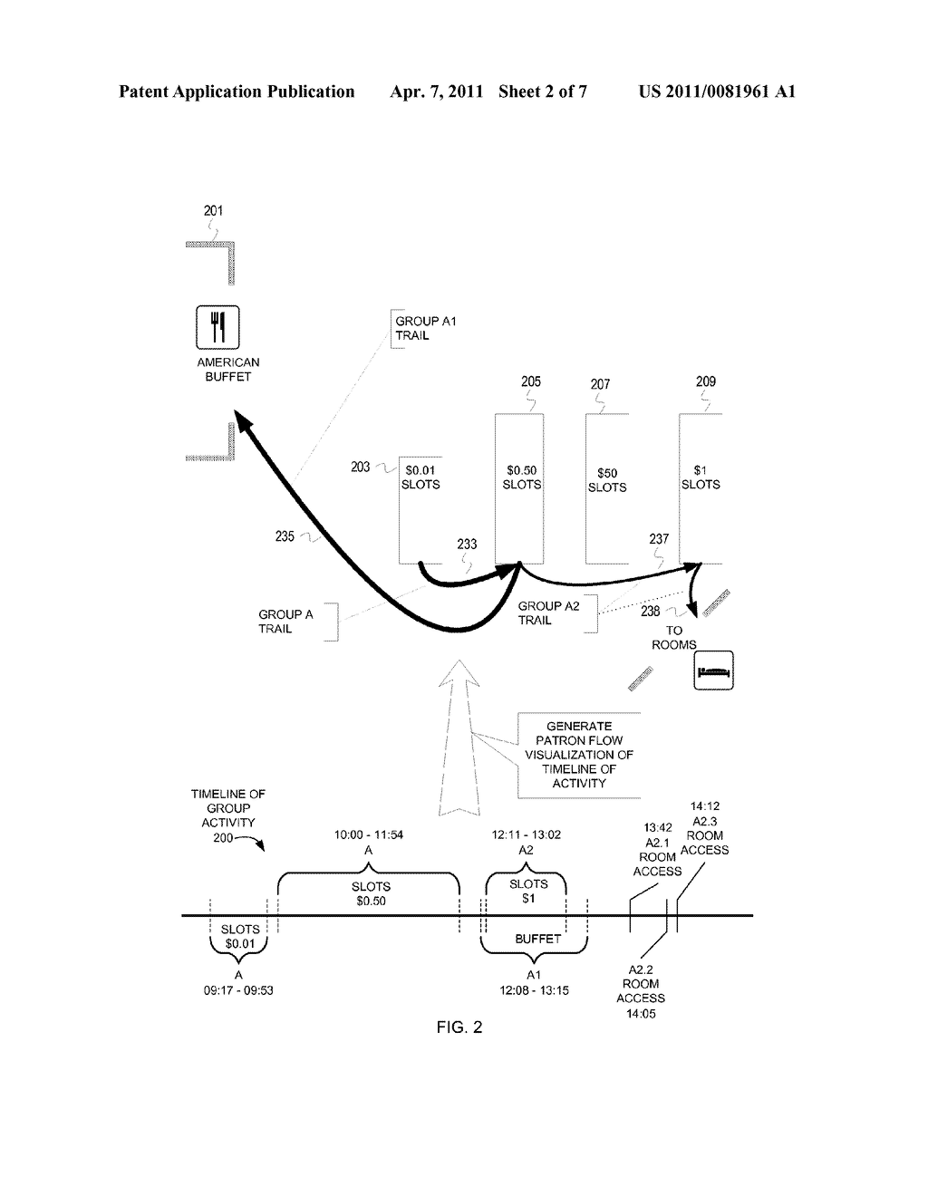 VISUALIZING WAGERING GAME ESTABLISHMENT PATRON FLOW - diagram, schematic, and image 03