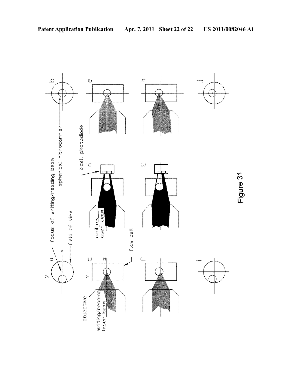 METHOD AND DEVICE FOR THE MANIPULATION OF MICROCARRIERS FOR AN IDENTIFICATION PURPOSE - diagram, schematic, and image 23