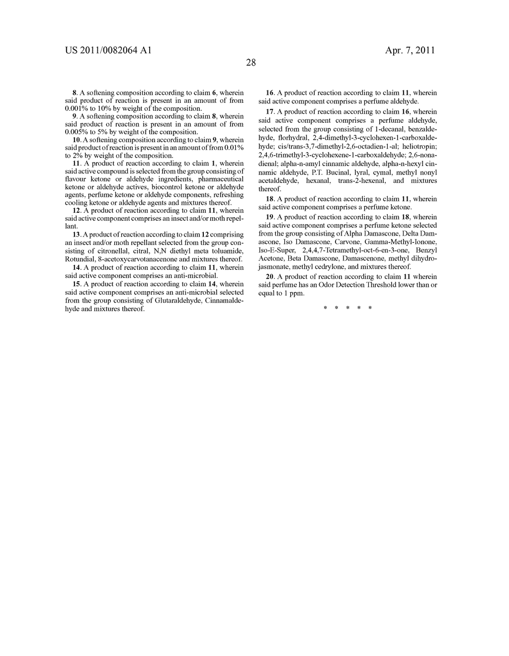 AMINE REACTION COMPOUNDS COMPRISING ONE OR MORE ACTIVE INGREDIENT - diagram, schematic, and image 29