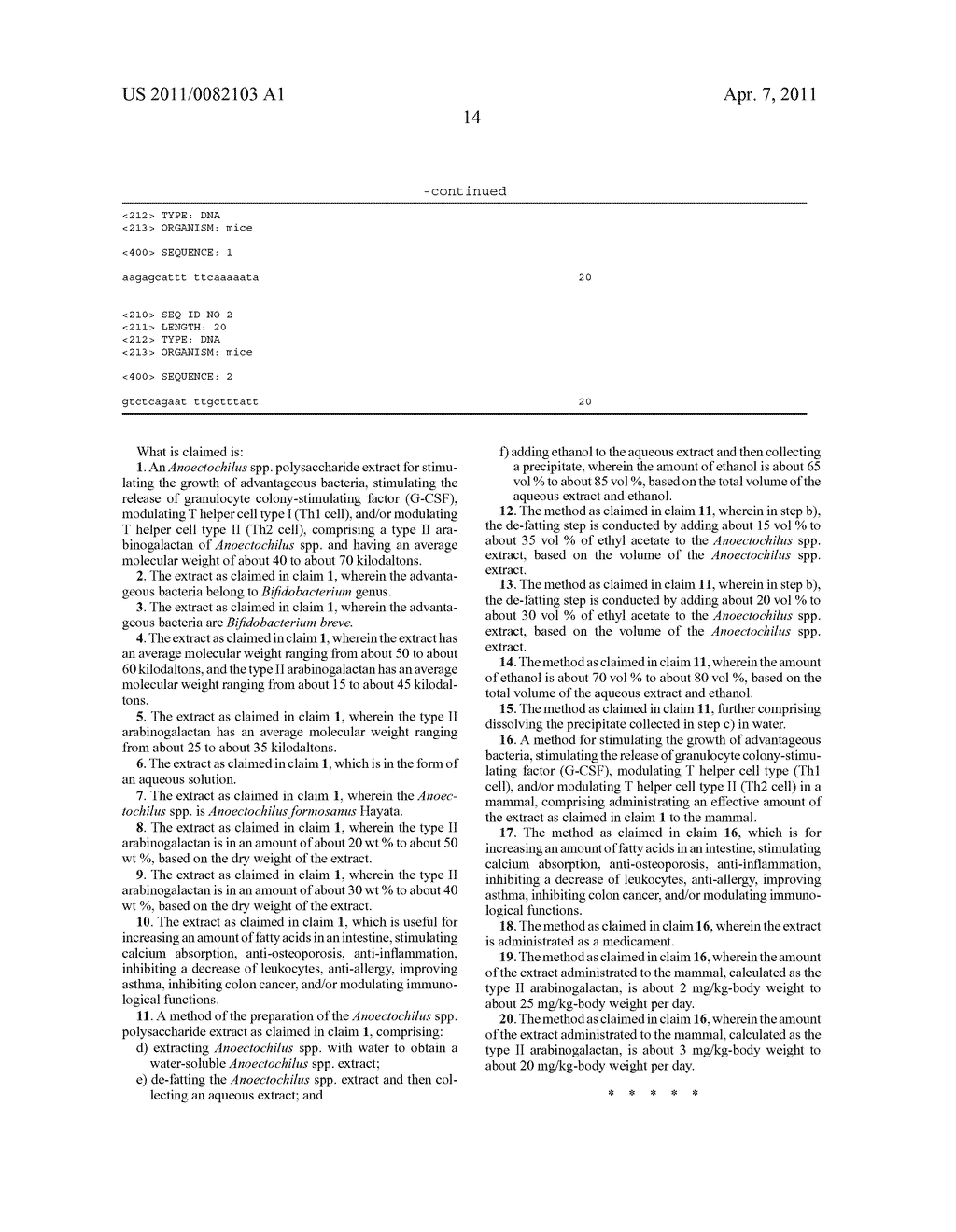 Anoectochilus SPP. polysaccharide extracts for stimulating growth of advantageous bacteria, stimuating release of granulocyte colony-Stimulating factor, modulating T helper cell type I, and/or modulating T helper cell type II and uses of the same - diagram, schematic, and image 29