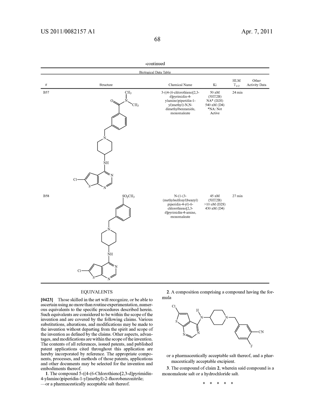 Piperidinylamino-Thieno [2,3-D] Pyrimidine Compounds - diagram, schematic, and image 69