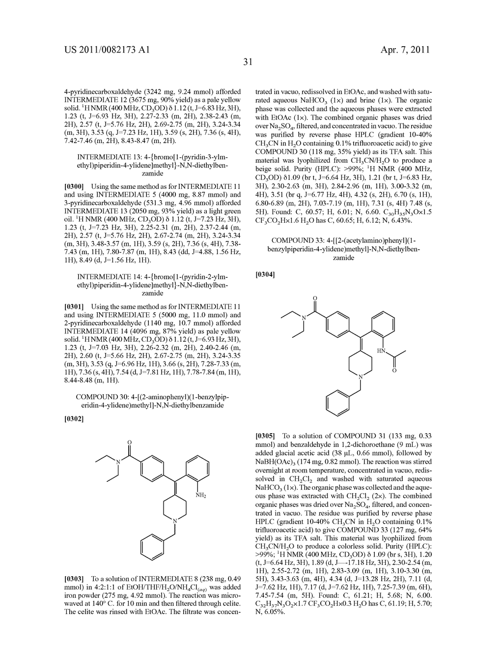 DIARYLMETHYLIDENE PIPERIDINE DERIVATIVES, PREPARATIONS THEREOF AND USES THEREOF - diagram, schematic, and image 32