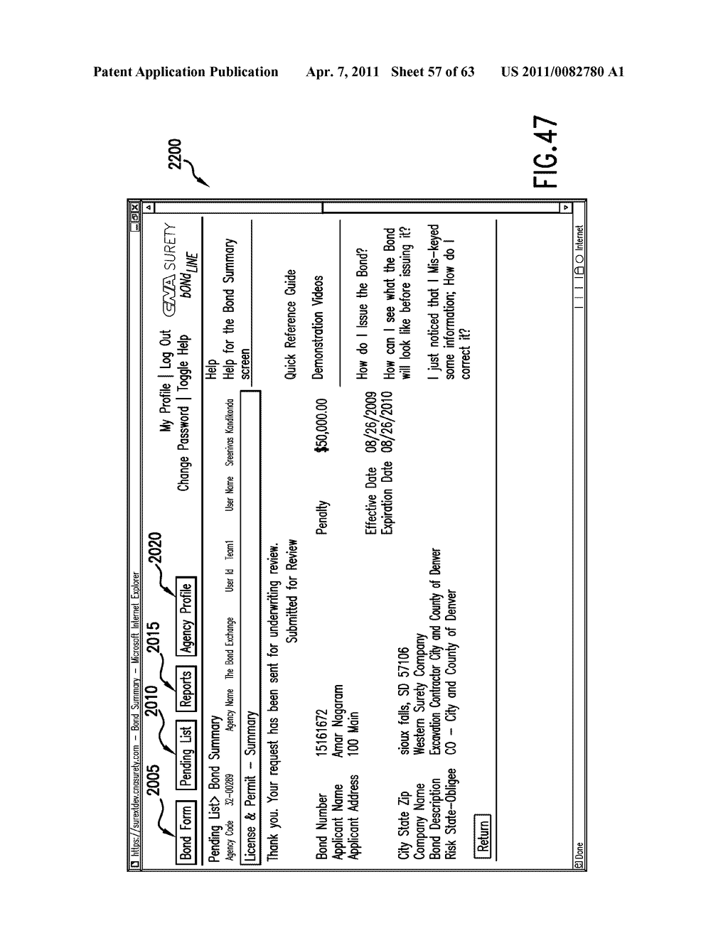 SYSTEM AND METHOD FOR ISSUING AND MONITORING BONDS AND OTHER CONTROLLED DOCUMENTS - diagram, schematic, and image 58