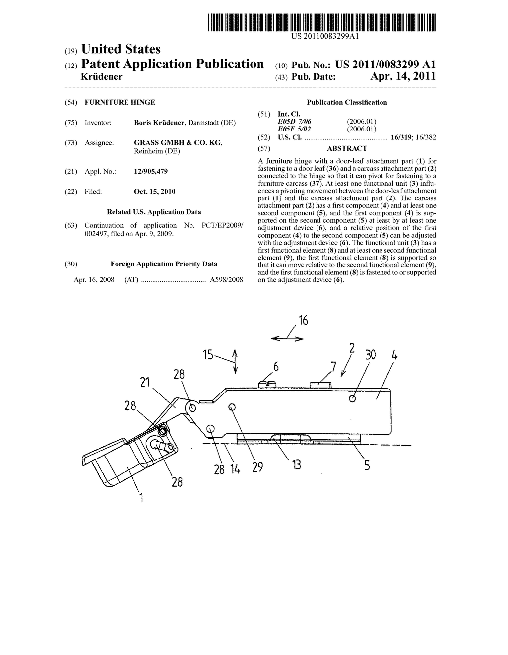 FURNITURE HINGE - diagram, schematic, and image 01