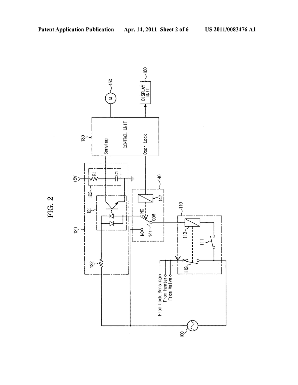 DOOR LOCK CONTROL APPARATUS AND METHOD OF WASHING MACHINE - diagram, schematic, and image 03
