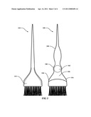 Ergonomic hair coloring brush diagram and image