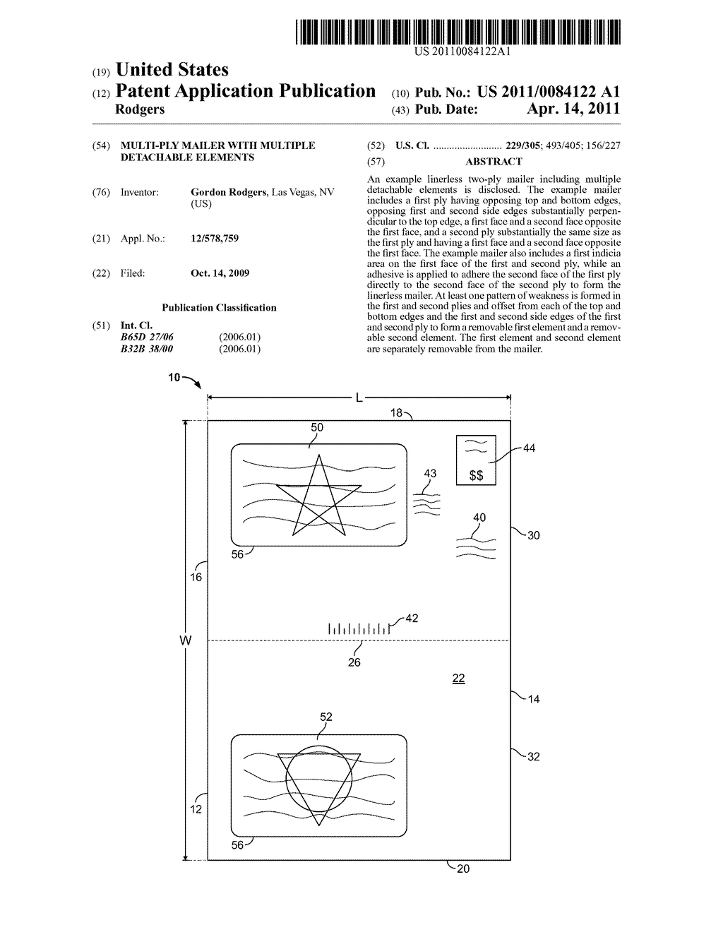 MULTI-PLY MAILER WITH MULTIPLE DETACHABLE ELEMENTS - diagram, schematic, and image 01