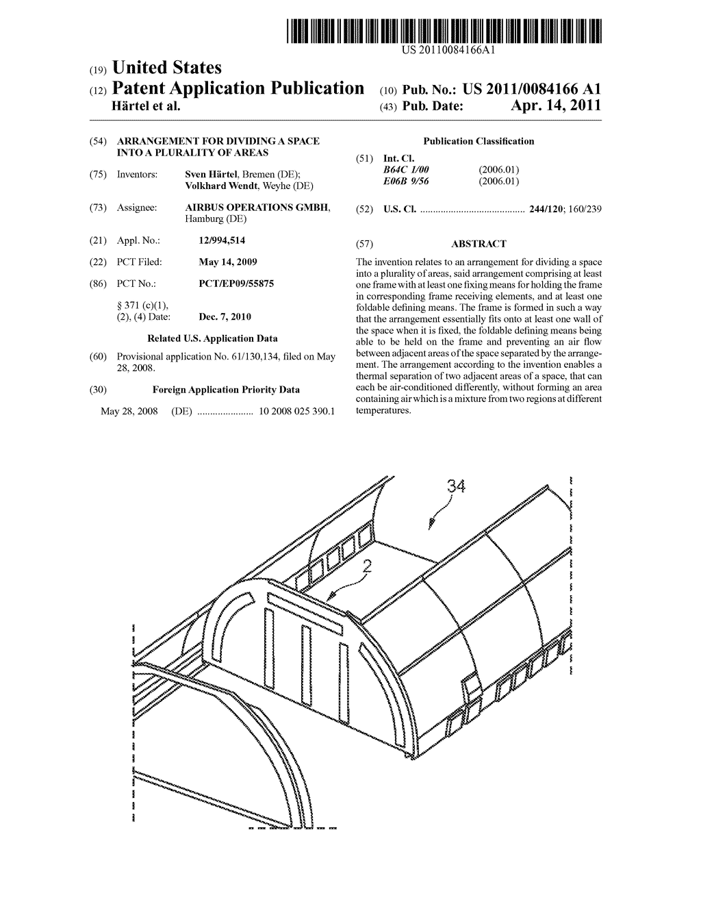 ARRANGEMENT FOR DIVIDING A SPACE INTO A PLURALITY OF AREAS - diagram, schematic, and image 01