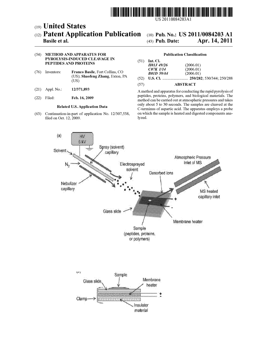 METHOD AND APPARATUS FOR PYROLYSIS-INDUCED CLEAVAGE IN PEPTIDES AND PROTEINS - diagram, schematic, and image 01