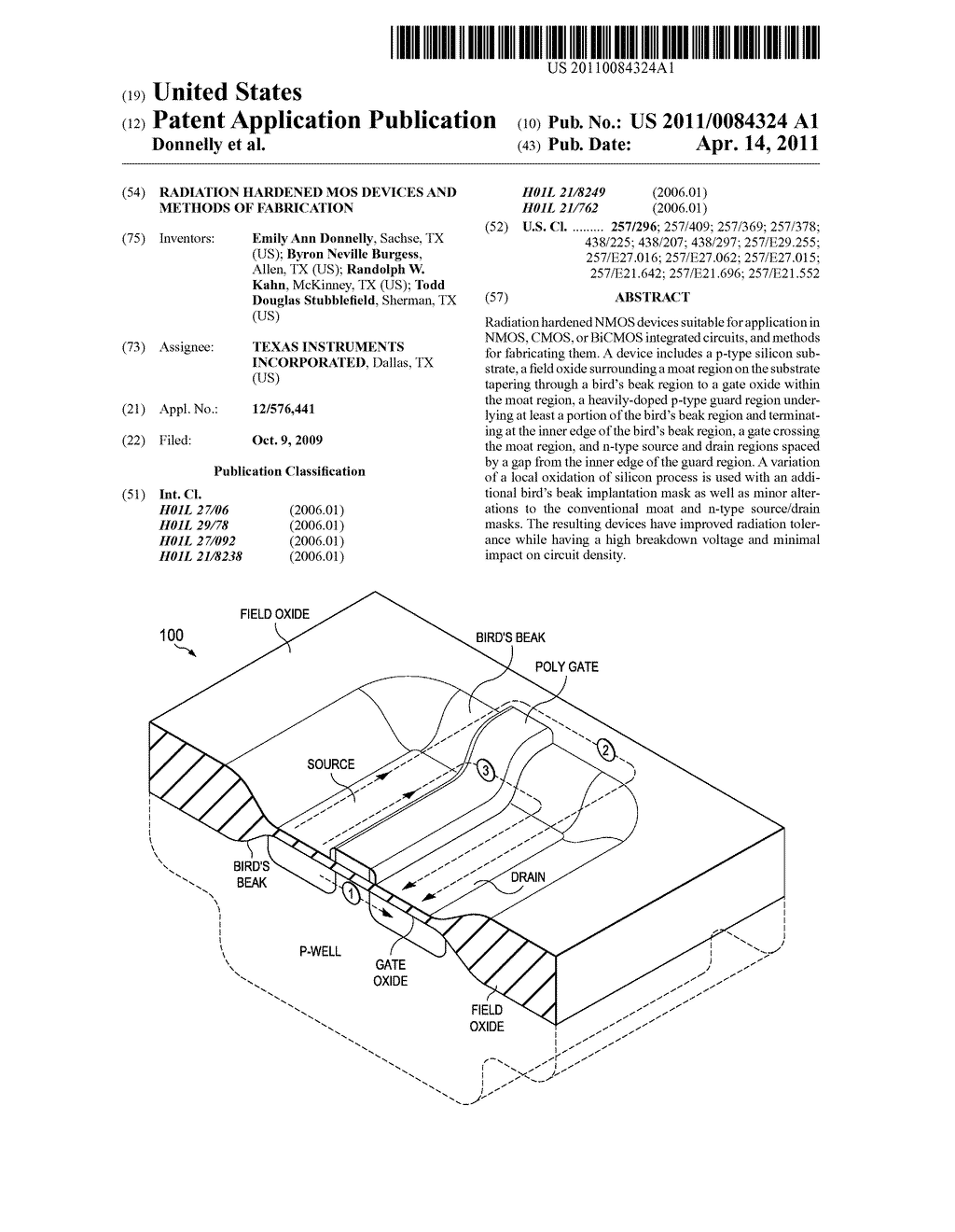 RADIATION HARDENED MOS DEVICES AND METHODS OF FABRICATION - diagram, schematic, and image 01