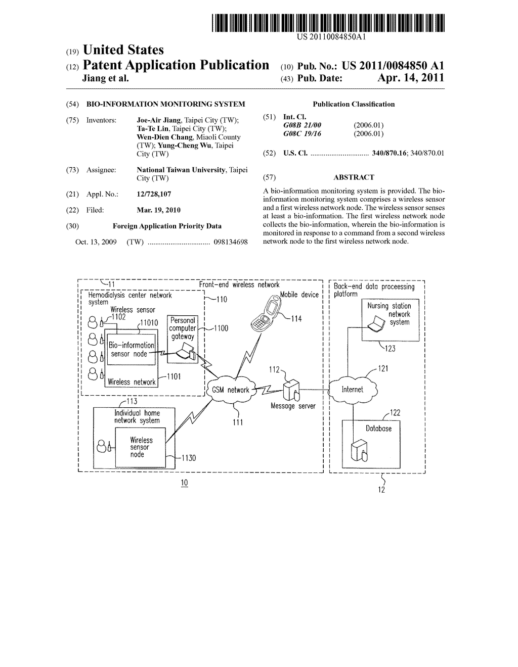 Bio-Information Monitoring System - diagram, schematic, and image 01