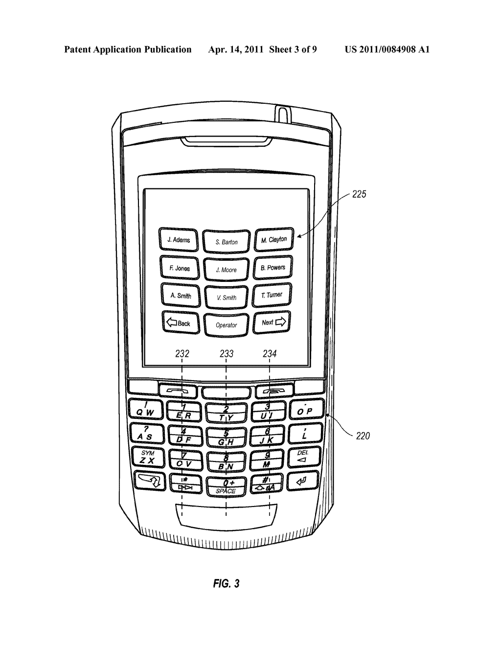 DEVICE, SYSTEM, AND METHOD FOR INFORMING USERS OF FUNCTIONS AND CHARACTERS ASSOCIATED WITH TELEPHONE KEYS - diagram, schematic, and image 04