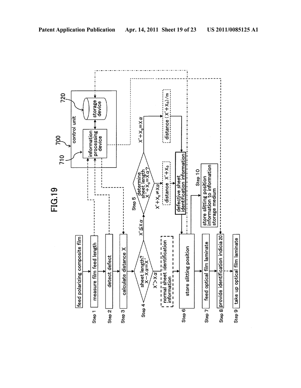 INFORMATION STORAGE/READOUT DEVICE FOR USE IN CONTINUOUSLY MANUFACTURING SYSTEM FOR LIQUID-CRYSTAL DISPLAY ELEMENTS, AND METHOD AND SYSTEM FOR PRODUCING THE SAME - diagram, schematic, and image 20