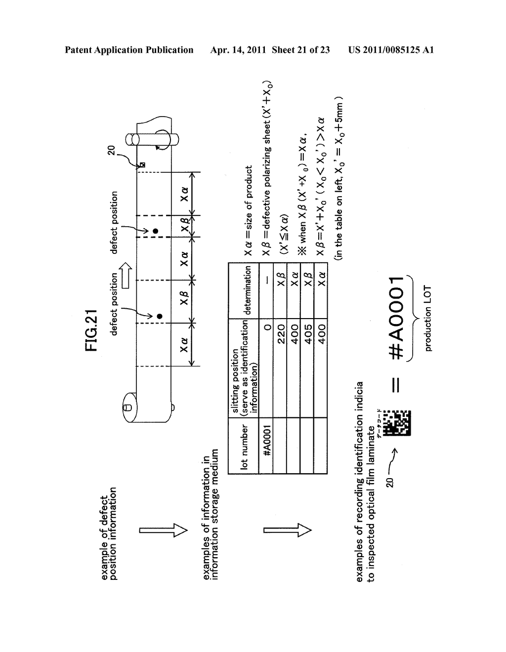 INFORMATION STORAGE/READOUT DEVICE FOR USE IN CONTINUOUSLY MANUFACTURING SYSTEM FOR LIQUID-CRYSTAL DISPLAY ELEMENTS, AND METHOD AND SYSTEM FOR PRODUCING THE SAME - diagram, schematic, and image 22