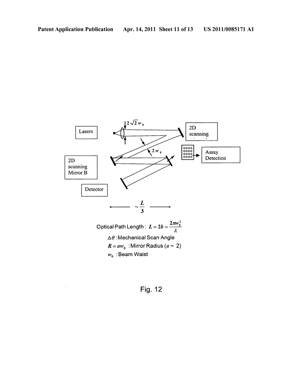 Analytic device with 2D scanning mirror reader - diagram, schematic, and image 12