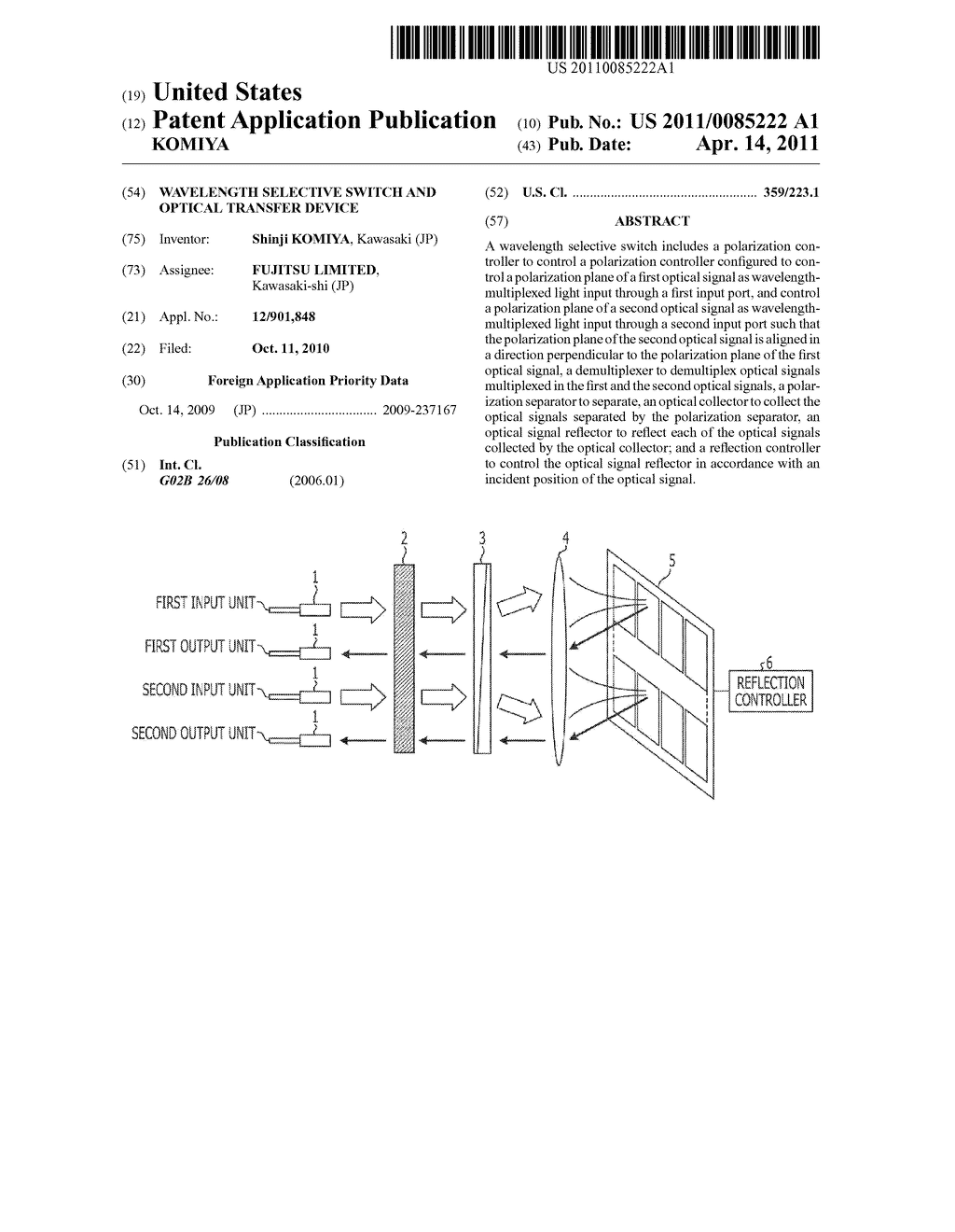 WAVELENGTH SELECTIVE SWITCH AND OPTICAL TRANSFER DEVICE - diagram, schematic, and image 01