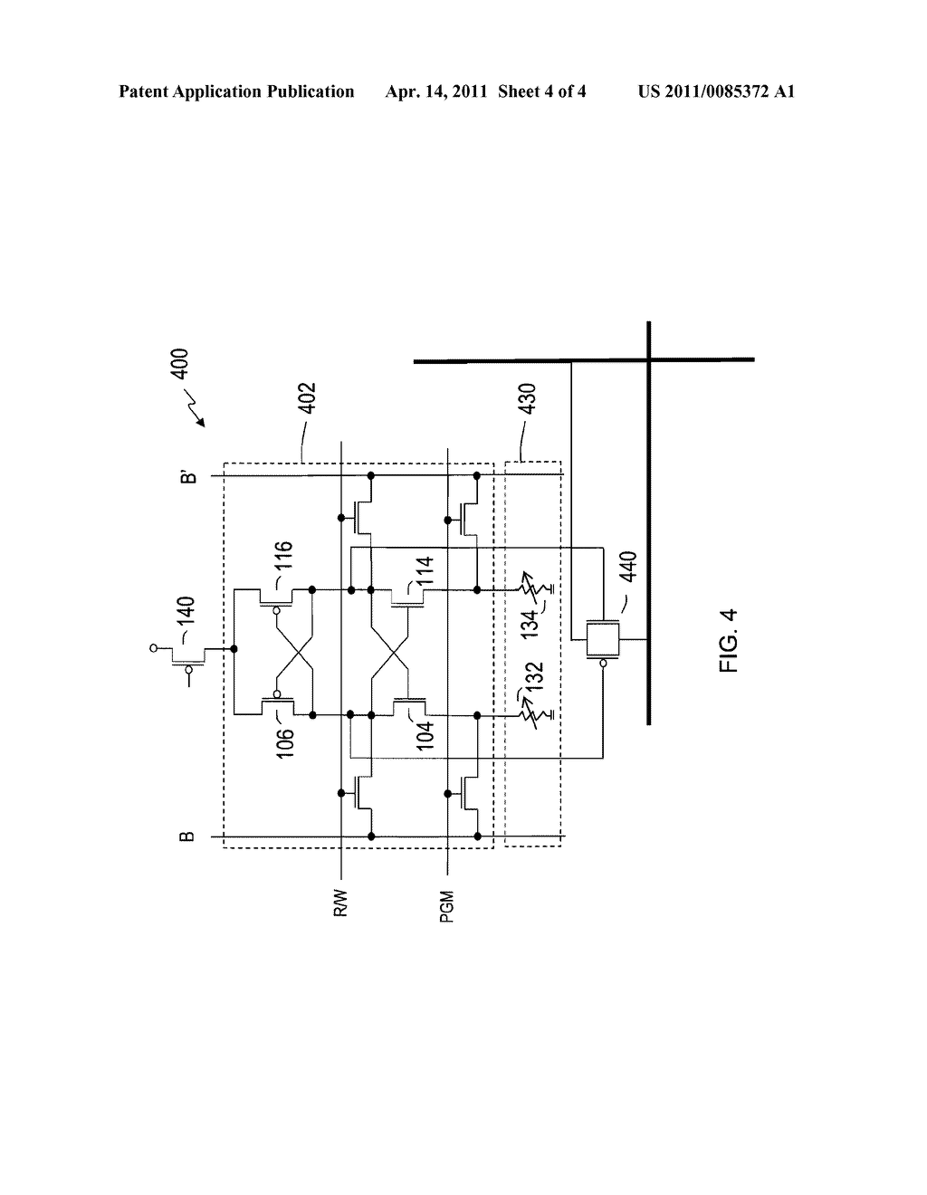 NON-VOLATILE SRAM CELL THAT INCORPORATES PHASE-CHANGE MEMORY INTO A CMOS PROCESS - diagram, schematic, and image 05