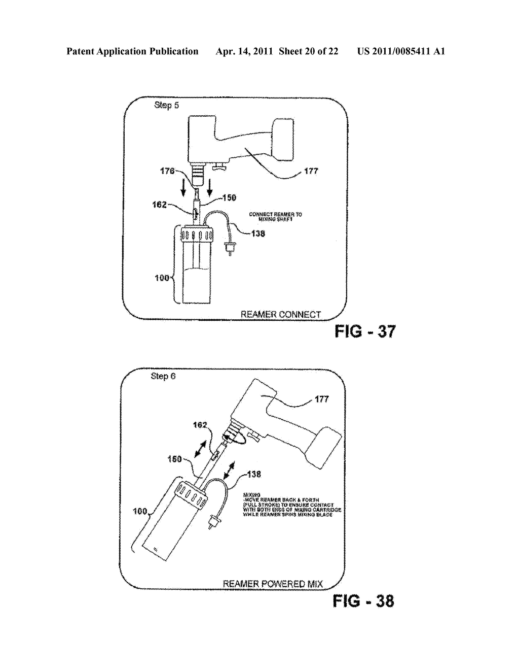 CARTRIDGE IN WHICH BONE CEMENT IS MIXED AND FROM WHICH BONE CEMENT IS DELIVERED, THE CARTRIDGE HAVING A COMPRESSIBLE BLADE WITH PLURAL VANES - diagram, schematic, and image 21