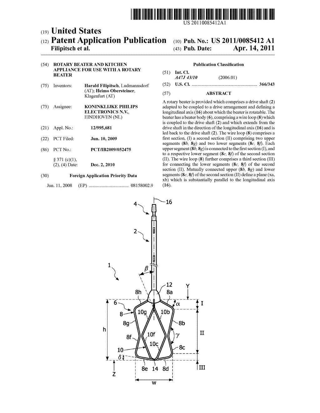 ROTARY BEATER AND KITCHEN APPLIANCE FOR USE WITH A ROTARY BEATER - diagram, schematic, and image 01