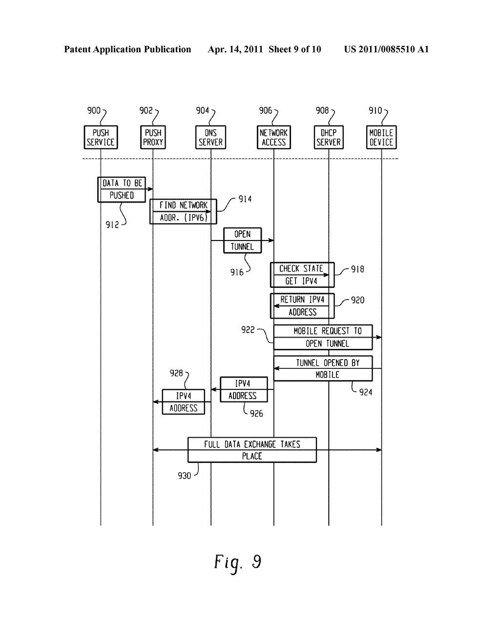 SYSTEM AND METHOD FOR ADDRESSING A MOBILE DEVICE IN AN IP-BASED WIRELESS NETWORK - diagram, schematic, and image 10