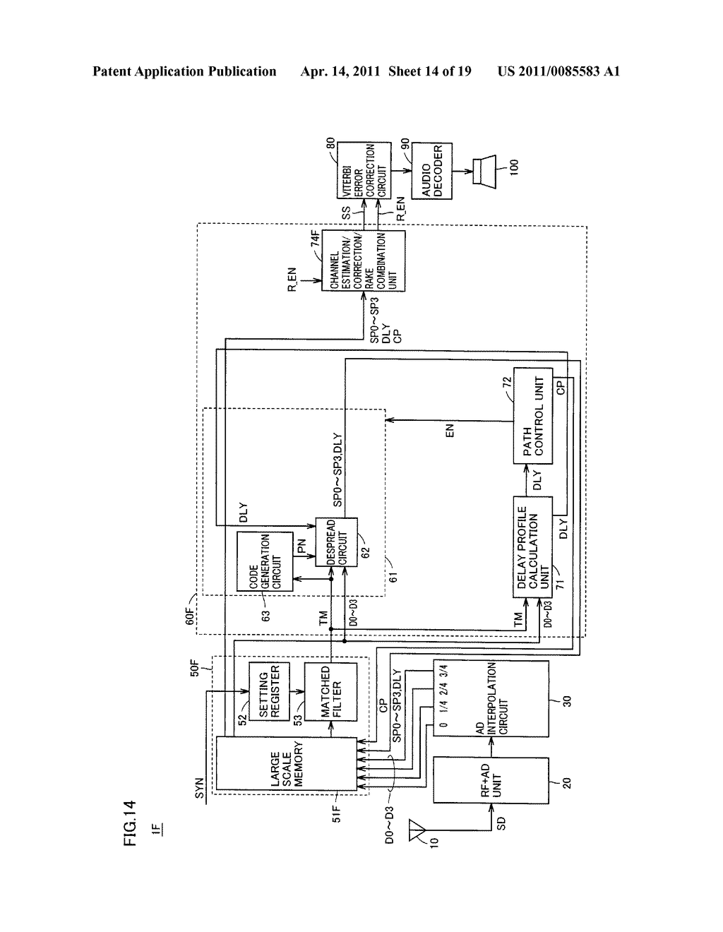 RECEPTION APPARATUS USING SPREAD SPECTRUM COMMUNICATION SCHEME - diagram, schematic, and image 15