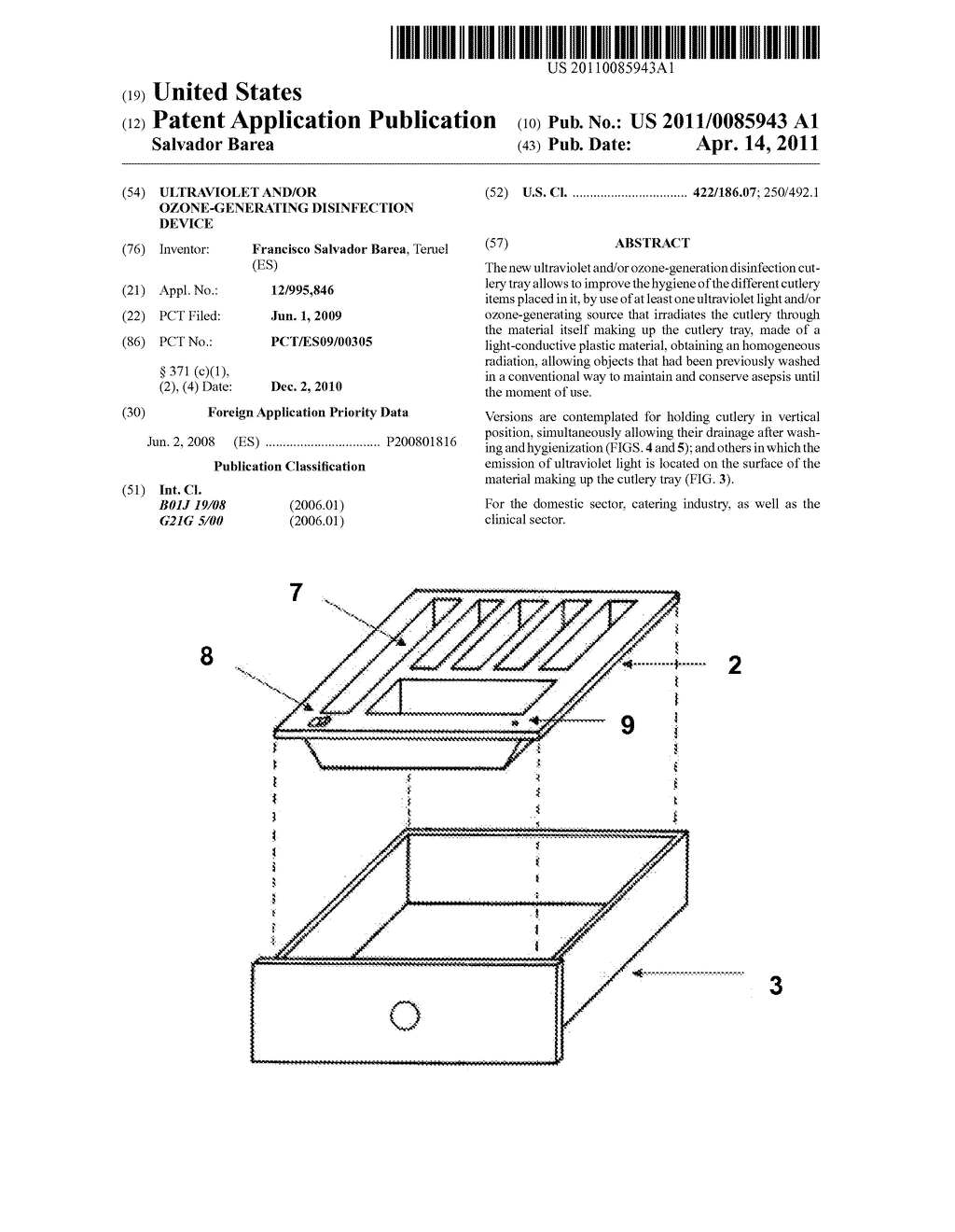 Ultraviolet and/or Ozone-Generating Disinfection Device - diagram, schematic, and image 01