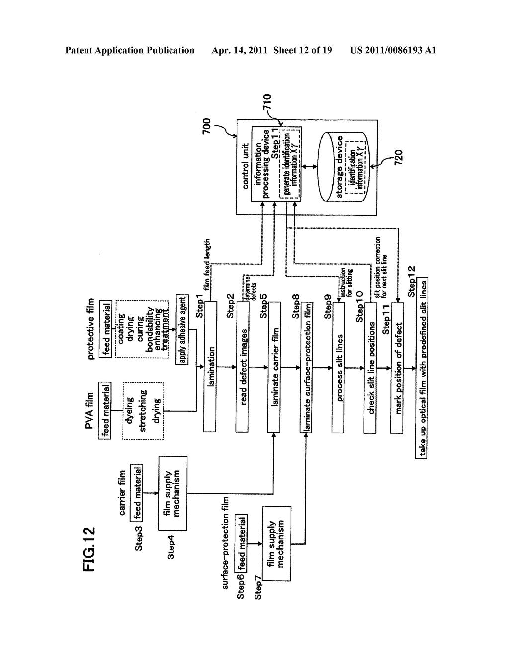 ROLL OF CONTINUOUS WEB OF OPTICAL FILM LAMINATE WITH PREDEFINED SLIT LINES, AND METHOD AND SYSTEM FOR MANUFACTURING THE SAME - diagram, schematic, and image 13