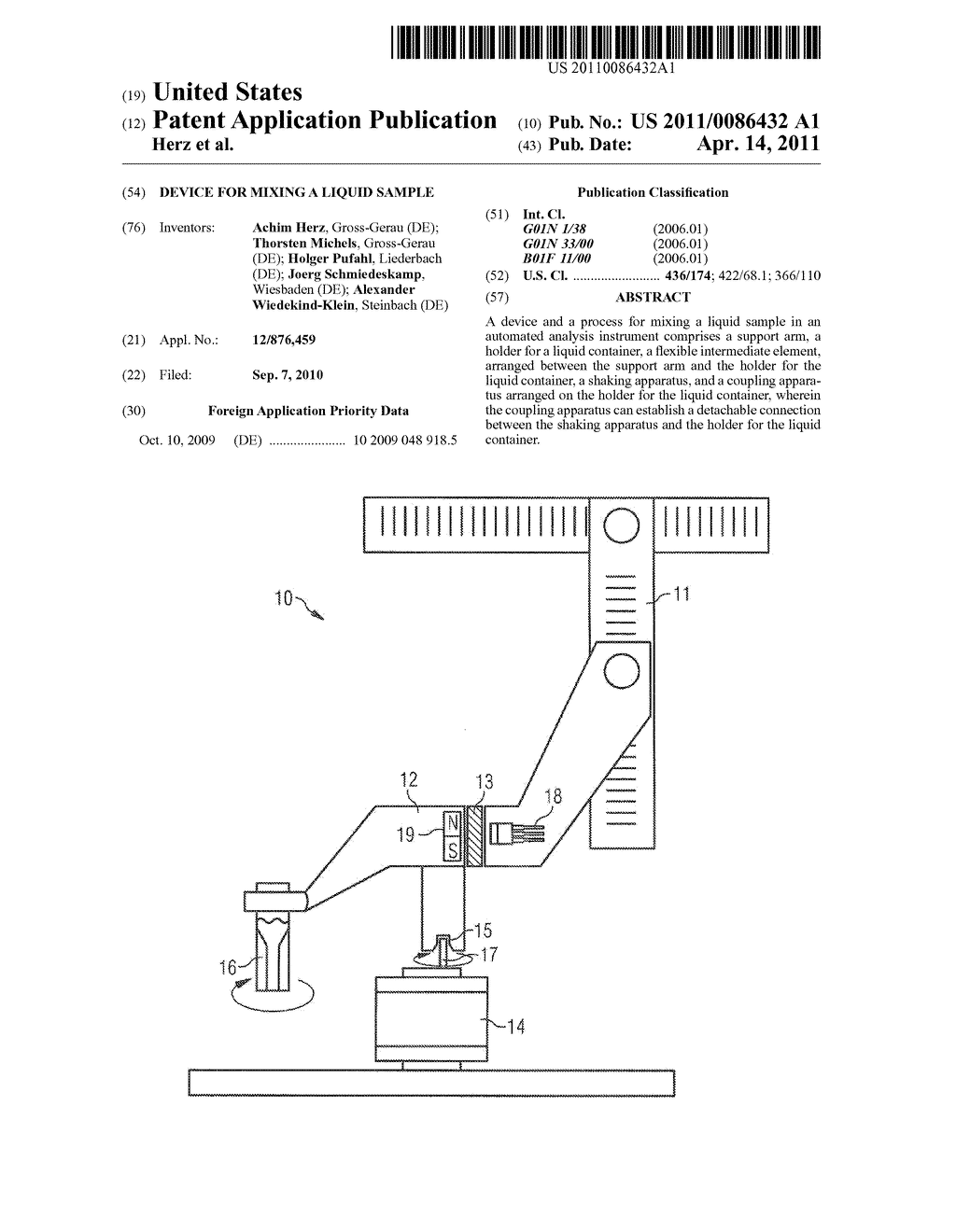 DEVICE FOR MIXING A LIQUID SAMPLE - diagram, schematic, and image 01