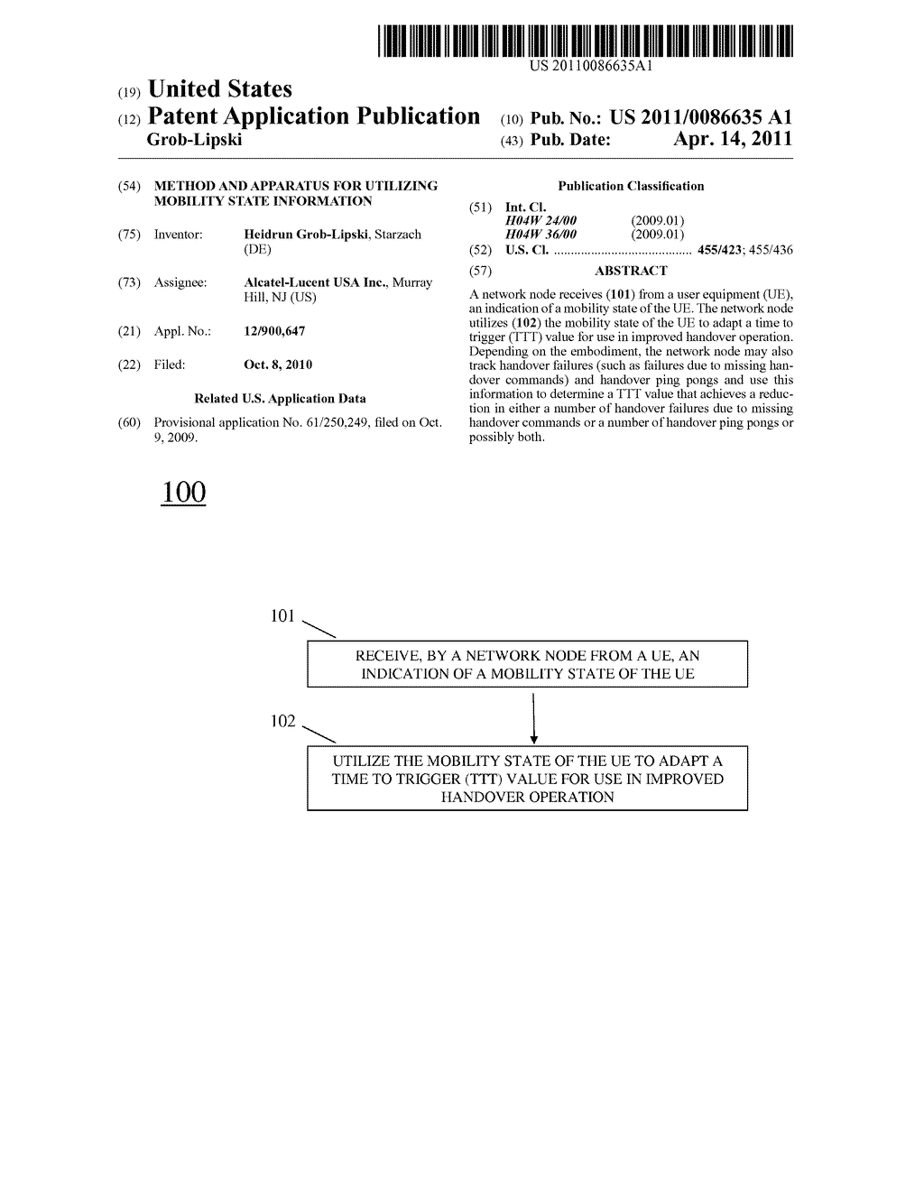 Method And Apparatus For Utilizing Mobility State Information - diagram, schematic, and image 01